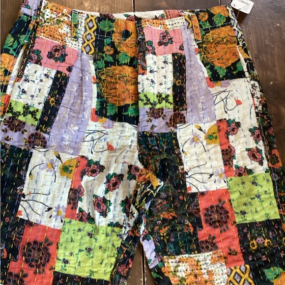 NWT Free People Roads Merge Straight Leg Patchwork Pants size 12 RARE - Picture 5 of 12